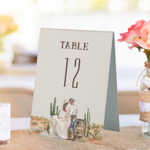 Rustic Western Ranch Wedding Table Number Tent