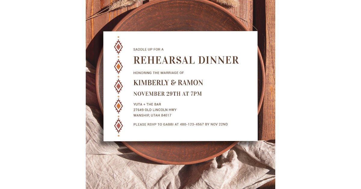 Rustic Western Rehearsal Dinner Invitation | Zazzle