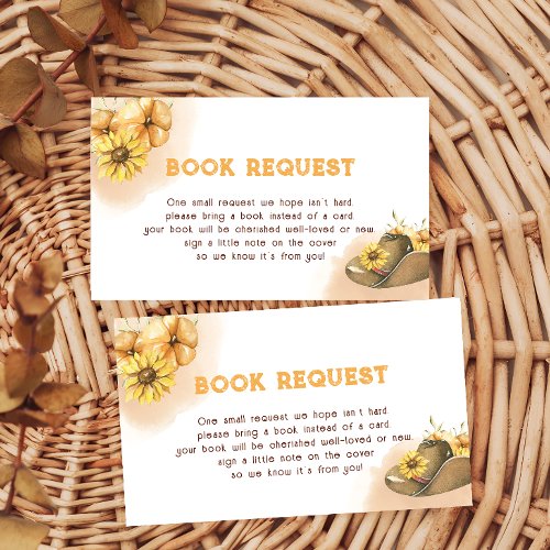 Rustic Western Rodeo Baby Shower Book Request Enclosure Card