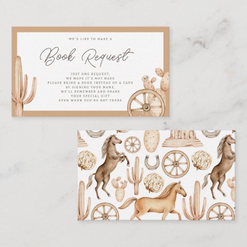 Rustic Western Rodeo Baby Shower Book Request