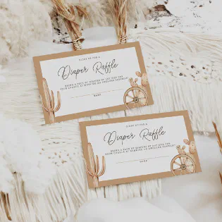 Rustic Western Rodeo Baby Shower Diaper Raffle Enclosure Card Rustic Western Rodeo Baby Shower Diaper Raffle Enclosure Card