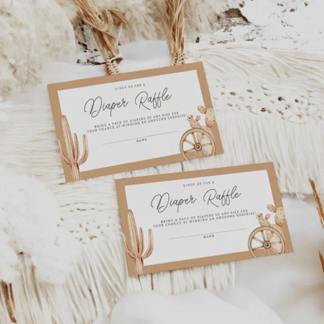 Rustic Number For Raffle Rustic Western Rodeo Baby Shower Diaper Raffle Enclosure Card | Zazzle