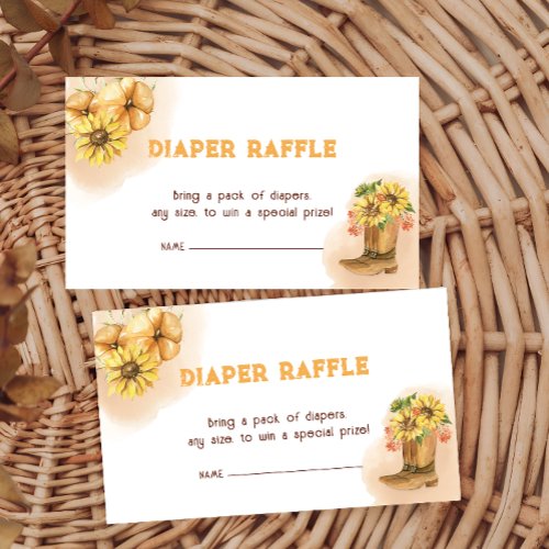 Rustic Western Rodeo Baby Shower Diaper Raffle Enclosure Card