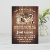 Rustic Western Rodeo Cowboy Baby Shower Invitation (Standing Front)