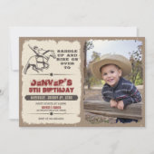 Rustic Western Rodeo Cowboy Birthday Invitation (Front)