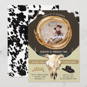 Rustic Western Rodeo Cowboy Birthday Party Invitation