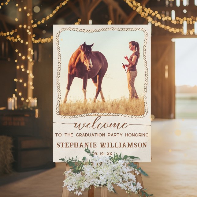 Rustic Western Rope Photo Frame Party Welcome Foam Board (Creator Uploaded)