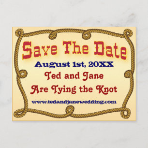 Rustic Western Rope Save The Date Postcard