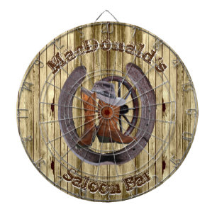Rustic western saloon bar dart board