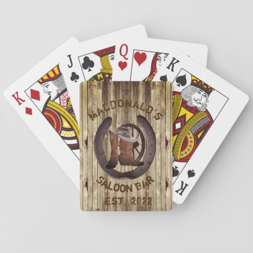 Rustic western saloon bar  playing cards
