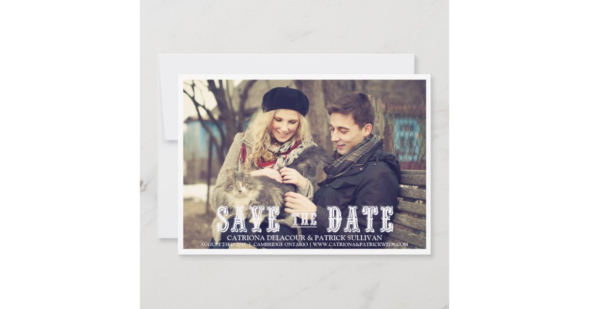 RUSTIC WESTERN SCRIPT SAVE THE DATE ANNOUNCEMENT | Zazzle