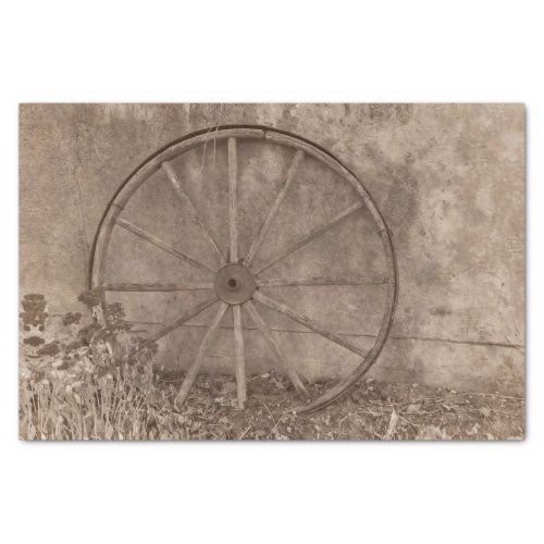 Rustic Western Sepia Tone Country Wagon Wheel Tissue Paper