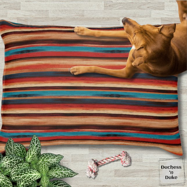 Rustic Western Stripe Serape Print Pet Bed (Rustic Western Stripe Serape Print Pet Bed)