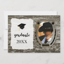 Rustic Western-style Graduation Announcement 