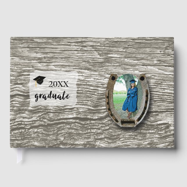 Rustic Western-style Graduation Party Guestbook  (Front)