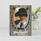 Rustic Western style Photo graduation Invitation (Standing Front)