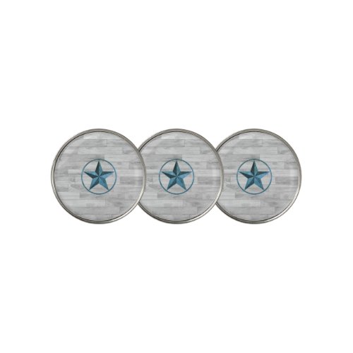 Rustic Western Style Star Blue Golf Ball Marker