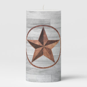 Rustic Western Style Star Pillar Candle