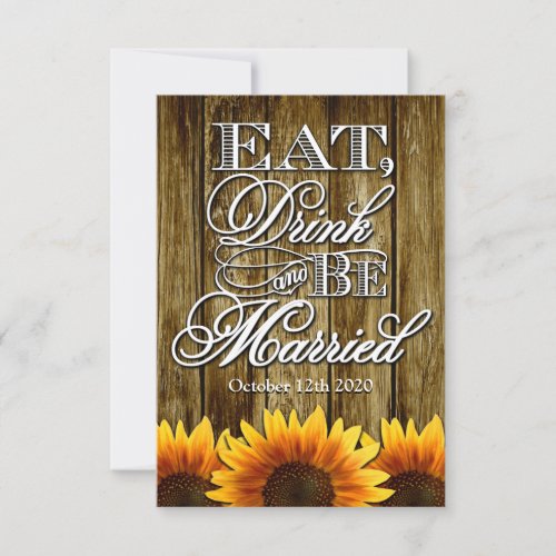 Rustic Western Sunflower Wedding RSVP Cards