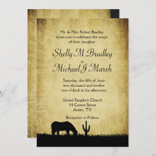 Rustic Western Theme Wedding Invitation