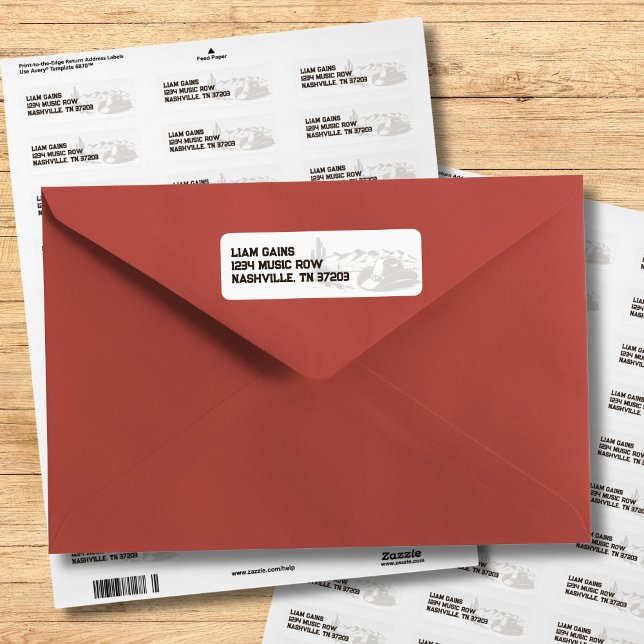 Rustic Western-Themed Return Address Label (Vintage Last Rodeo Rustic Cowboy Bachelor Party Return Address Label)