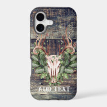 Rustic Western Turquoise Wood Deer Skull 
