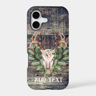 Rustic Western Turquoise Wood Deer Skull iPhone 17 Case