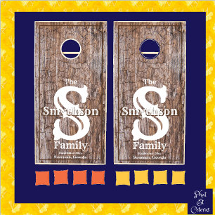 Rustic Western Vibe Personalized Family Keepsake Cornhole Set