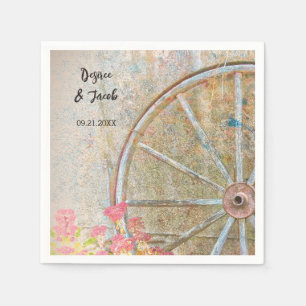 Rustic Western Vintage Wagon Wheel Napkins