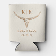 Rustic Western Wedding Can Cooler