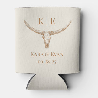 Rustic Western Wedding Can Cooler