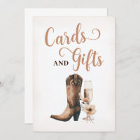 Rustic Western Wedding Cards & Gifts Sign Card