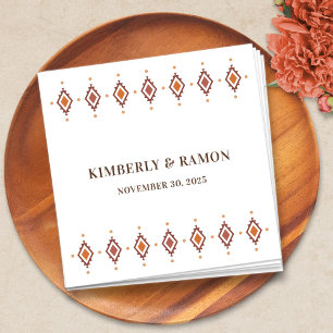 Rustic Western Wedding Cocktail Napkin