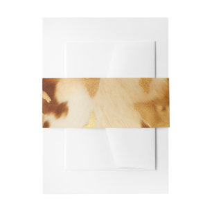 Rustic Western Wedding Cowhide Invitation Belly Band