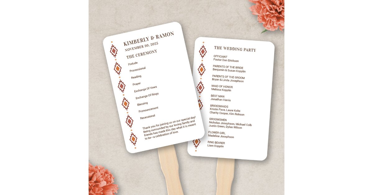 Rustic Western Wedding Fan Programs | Zazzle