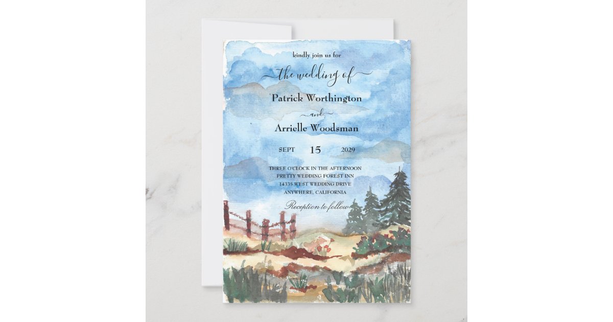 Rustic Western Wedding Invitations Zazzle