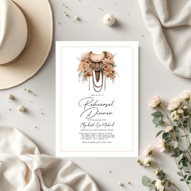 Rustic Western Wedding Rehearsal Dinner Invitation (Rustic Western Wedding Rehearsal Dinner Invitation)