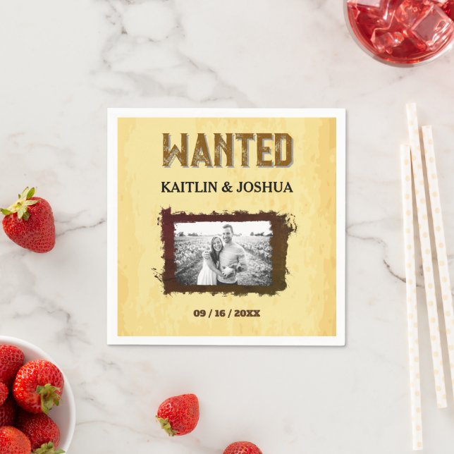 Rustic Western Wedding 🤠 WANTED Photo Napkins (Insitu)