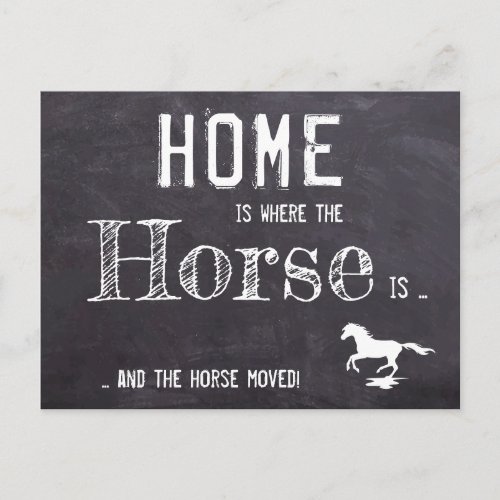 Rustic We've Moved Horse Pet Moving Announcement Postcard