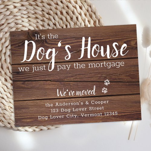 Rustic Weve Moved New Address Dog Pet Moving  Announcement Postcard