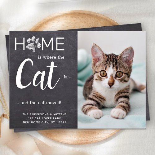 Rustic Weve Moved New Address Pet Photo Cat Moving Announcement