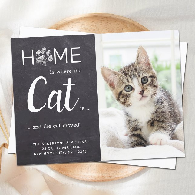 Rustic Weve Moved New Address Pet Photo Cat Moving Postcard (Creator Uploaded)