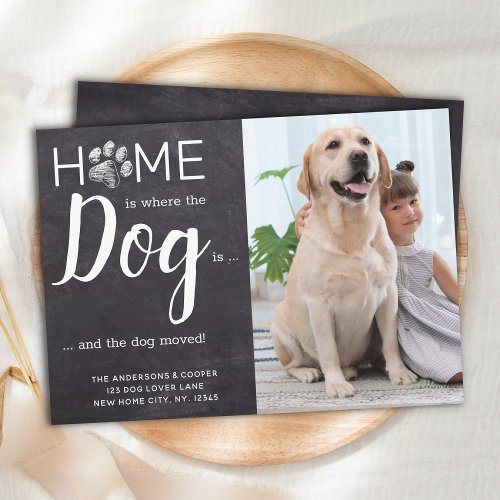 Rustic Weve Moved New Address Pet Photo Dog Moving Announcement