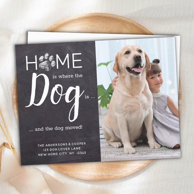 Rustic Weve Moved New Address Pet Photo Dog Moving Announcement Postcard (Creator Uploaded)