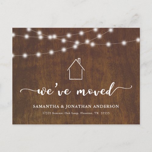 Rustic Weve Moved New Address Postcard