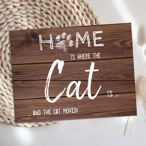 Rustic Weve Moved New Home Cat Pet Moving Announcement Postcard