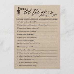 What Did The Groom Say Gifts On Zazzle Rustic What Did The Groom Say Bridal Shower Enclosure Card