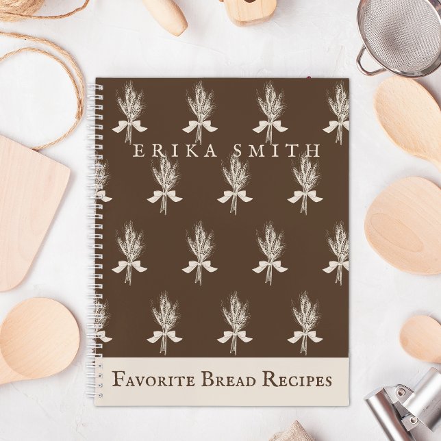 Rustic Wheat Pattern Favorite Bread Recipes Notebook (Creator Uploaded)