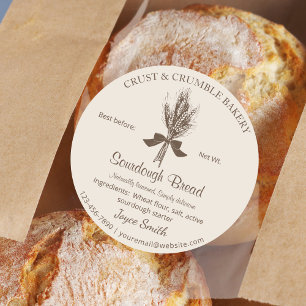 Rustic Wheat Sourdough Bread baking  Classic Round Sticker