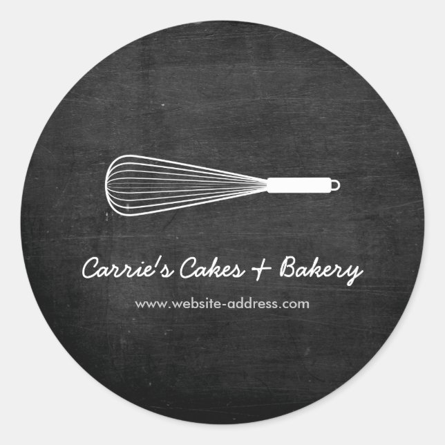 Rustic Whisk Logo Bakery, Catering Stickers (Front)